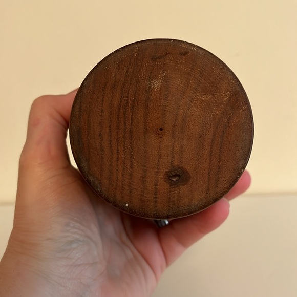 Vintage Hand Carved Teak Sheesham Wooden Lidded Spice Trinket Storage Jar - Picture 4 of 10